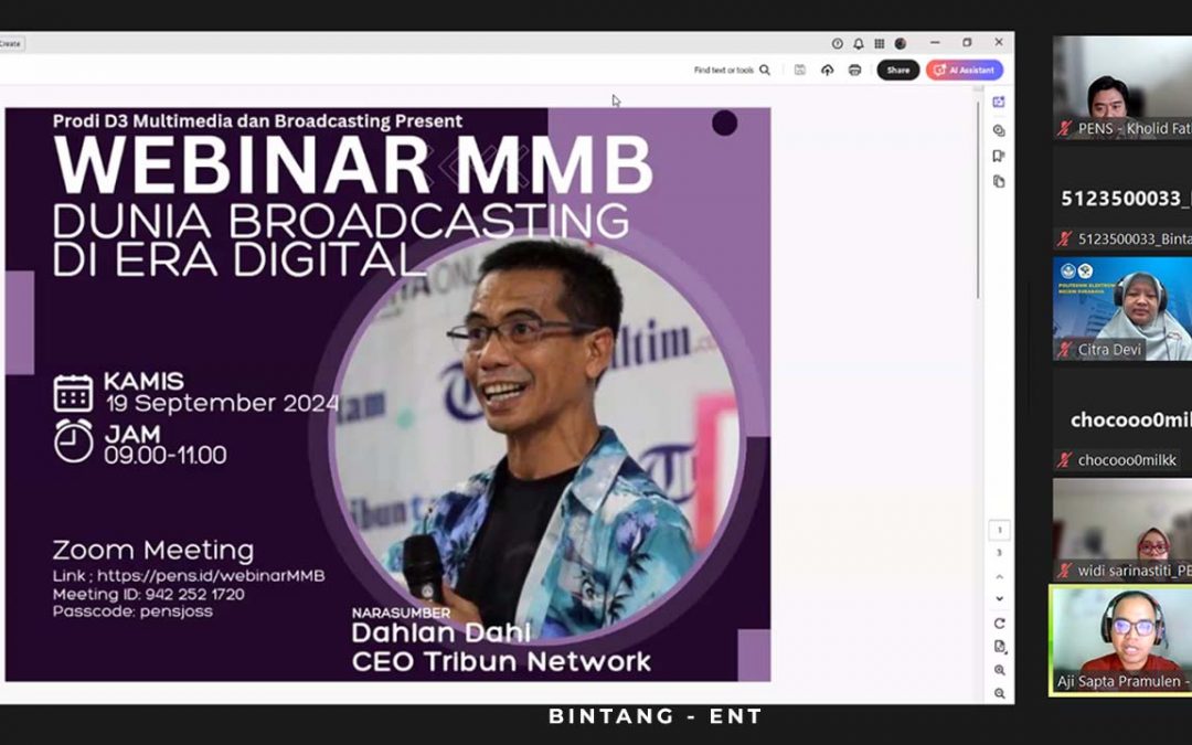 Kuliah Tamu Prodi Teknologi Multimedia Broadcasting: CEO Tribun Network Buka Suara Mengenai Dunia Broadcasting di Era Digital